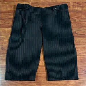 XOXO Women's Black with White Pinstriped Office Short